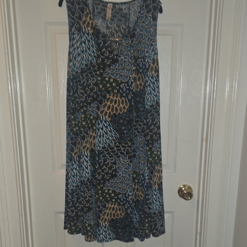 Patterned Blue and Green Women's Skirt